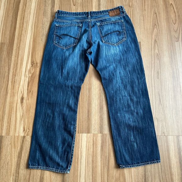 Mavi Men's Mark Jeans Straight Leg Stretch Dark Wash Blue Mid Rise Denim 38x32 - Picture 3 of 11